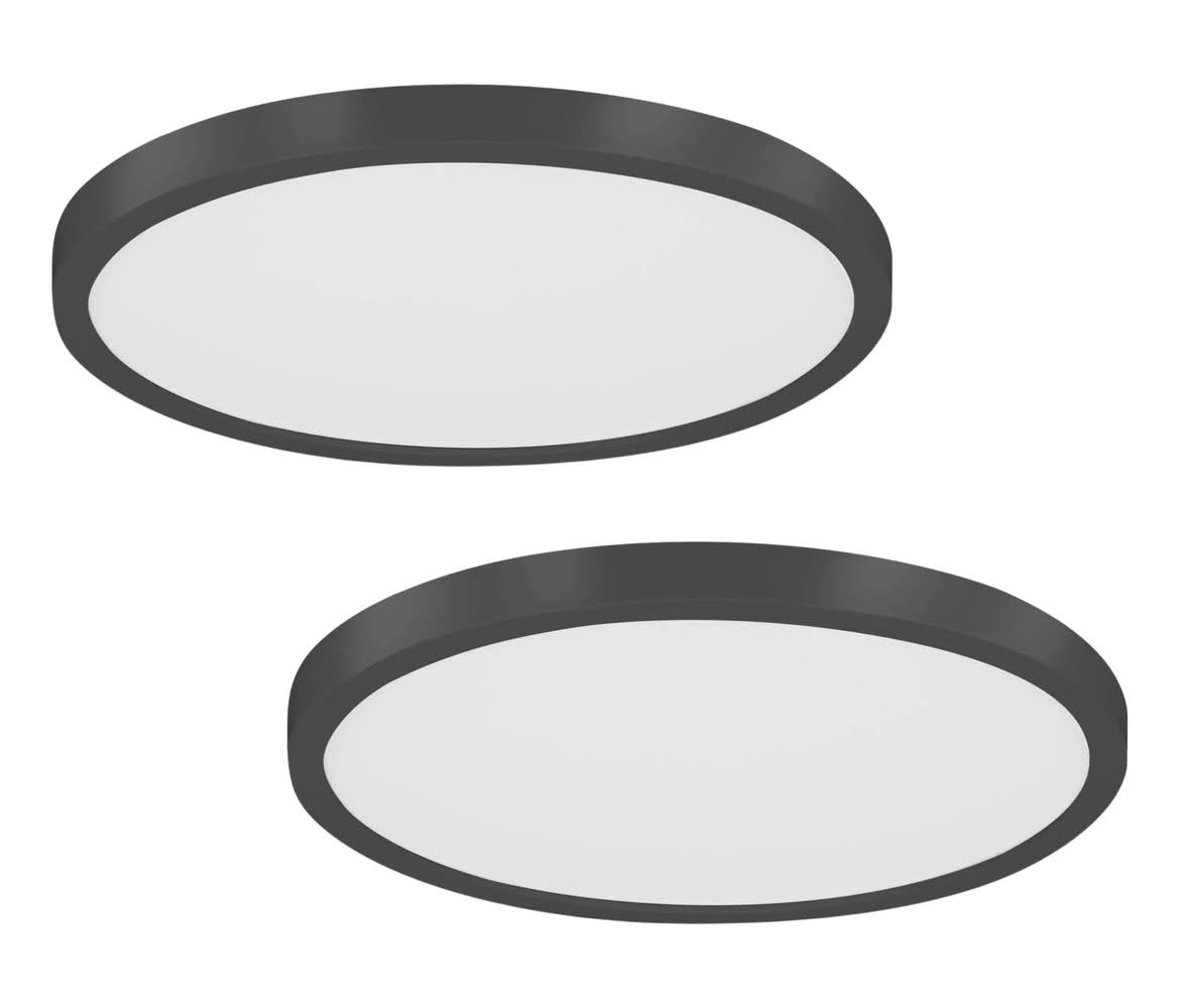 Project Source Edge Light 1 -Light 15-in Matte Black Indoor/Outdoor Integrated LED Flush Mount Light 2 -Pack