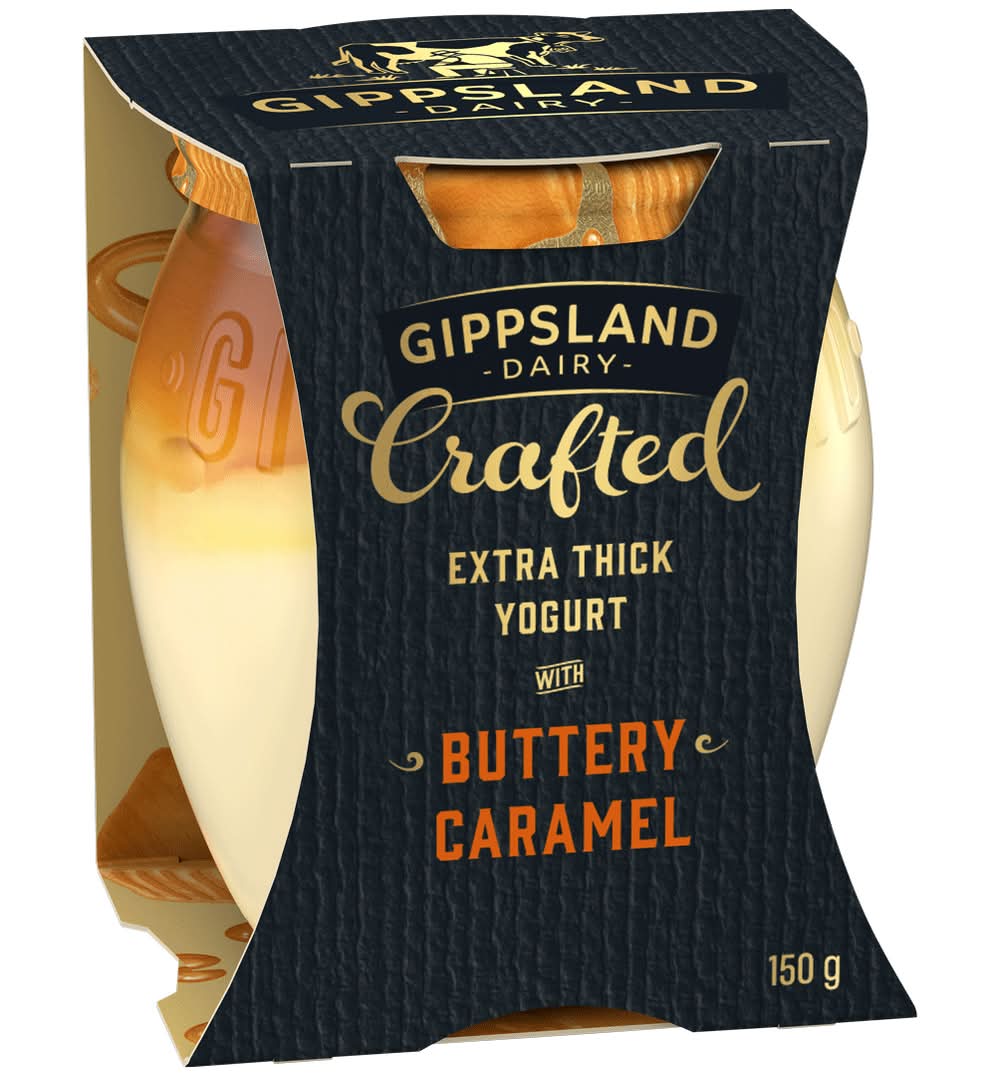 Gippsland Dairy Crafted Extra Thick Yogurt, Buttery Caramel (150g)