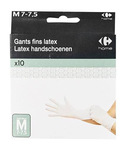 Carrefour Home - Gants latex t7 paires (10 pièces)