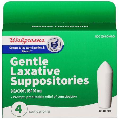 Walgreens Gentle Laxative Suppositories 10mg (4 ct)