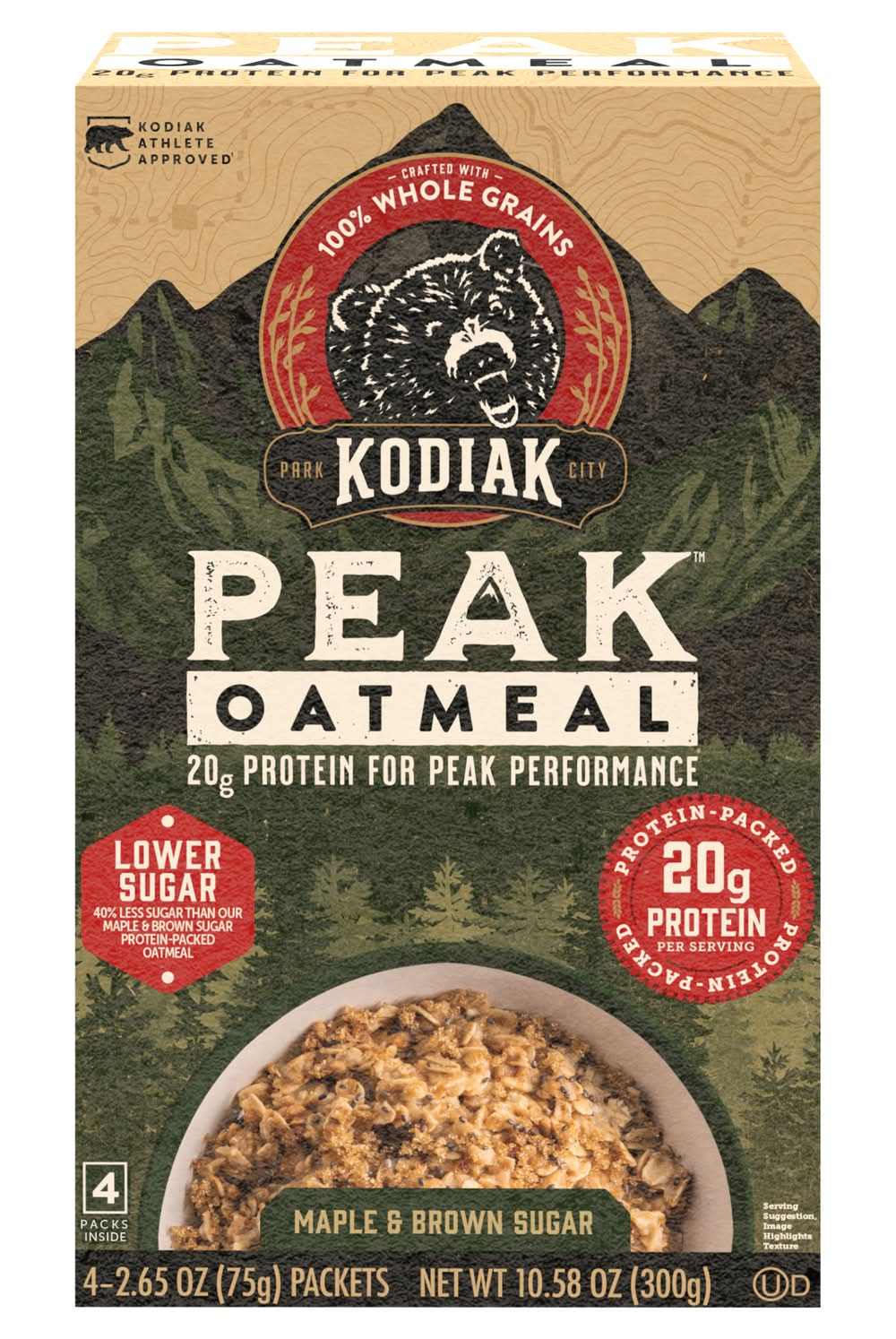 Kodiak Peak Oatmeal, Maple & Brown Sugar (4 x 2.65 oz)