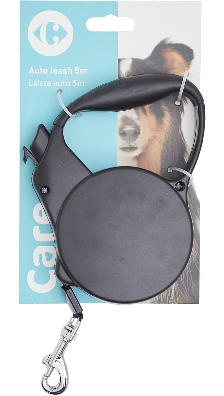 Carrefour - Laisse auto pour chien, 5m, noir