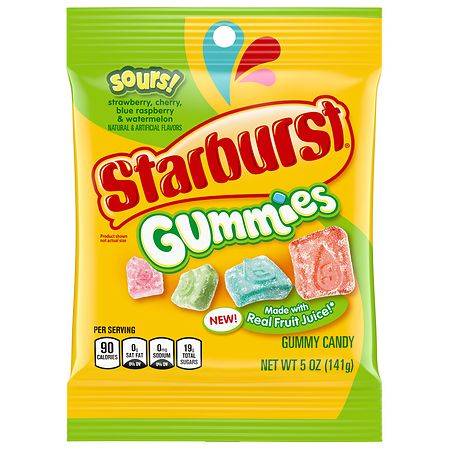 Starburst Gummies Sours Gummy Candy, Assorted (5 oz)