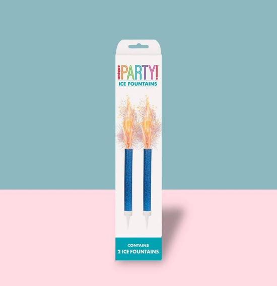 2 Pieces Blue Ice Fountain Candle Set CA028