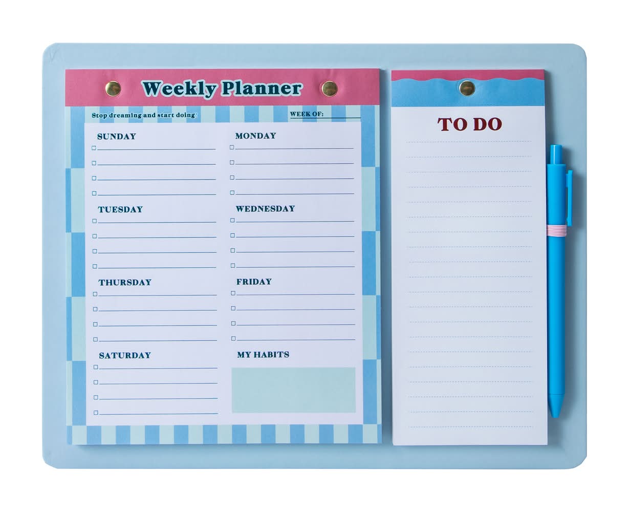 Weekly Planner With Pen Blue