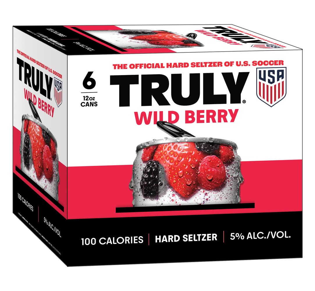 Truly Hard Seltzer , Spiked & Sparkling Water, Wild Berry, Wild Berry (6 x 12 fl oz)