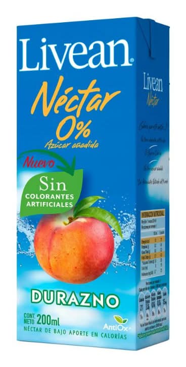 Livean · Néctar durazno sin azúcar (200 ml)