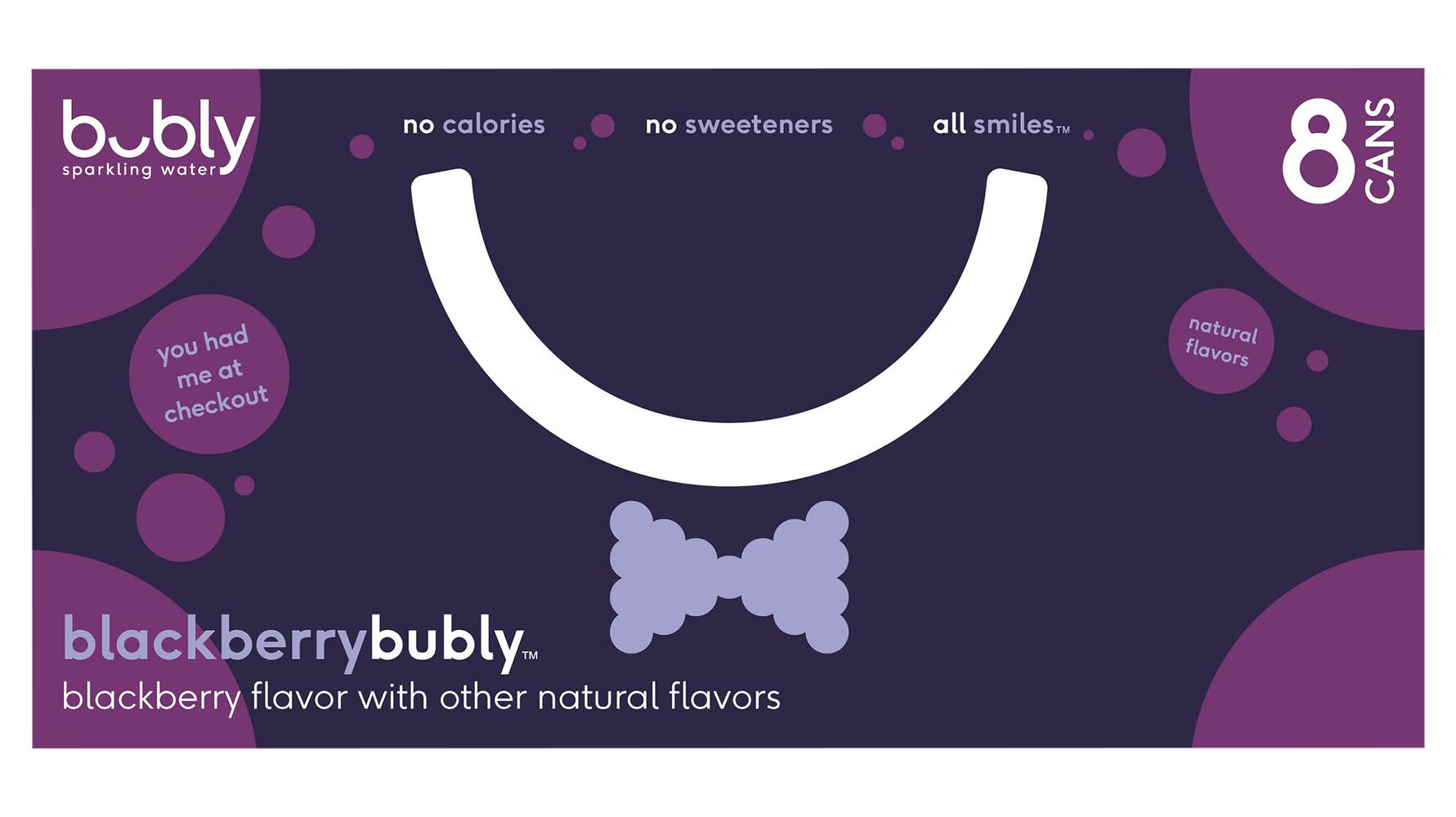 bubly Sparkling Water, Blackberry (8 x 12 fl oz)