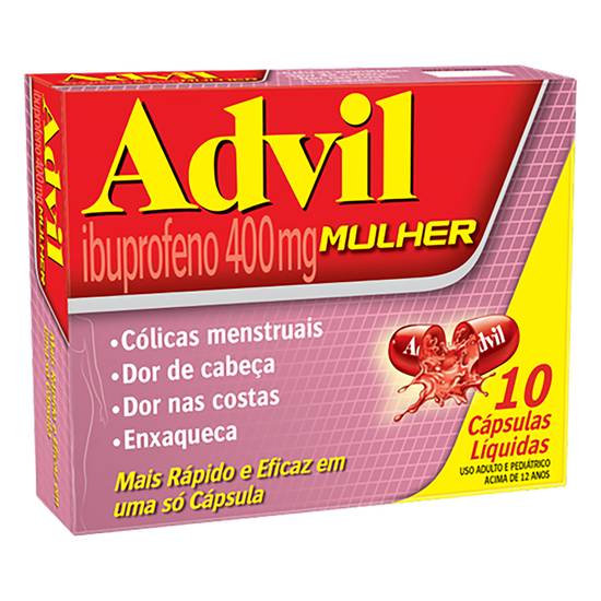 Advil ibuprofeno 400mg mulher (10 cápsulas)