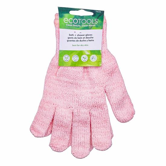 Ecotools Exfoliating Shower Gloves (pink)