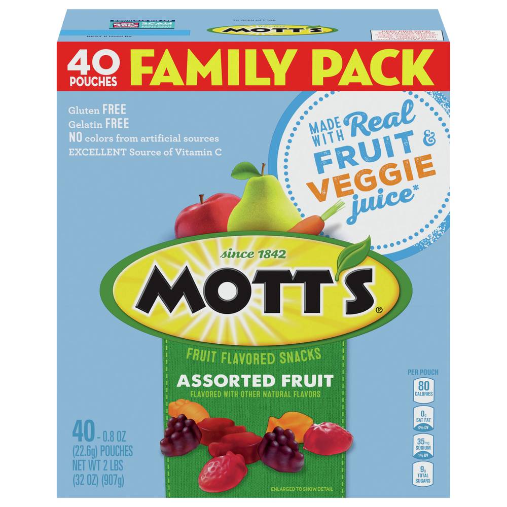 Mott's Fruit Snacks Pouches, Assorted (0.8 oz, 40 ct)