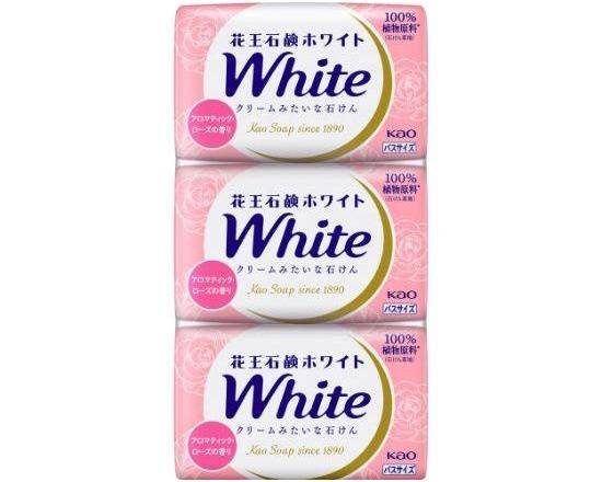 花王石鹸ホワイトアロマティックローズバスサイズ１３０×３:4901301430229