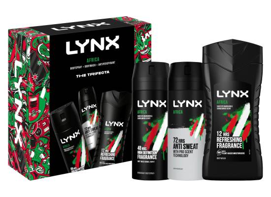 Lynx Mandarin-Sandalwood, Gift Set Africa Trifecta Deodorant (3 pack)