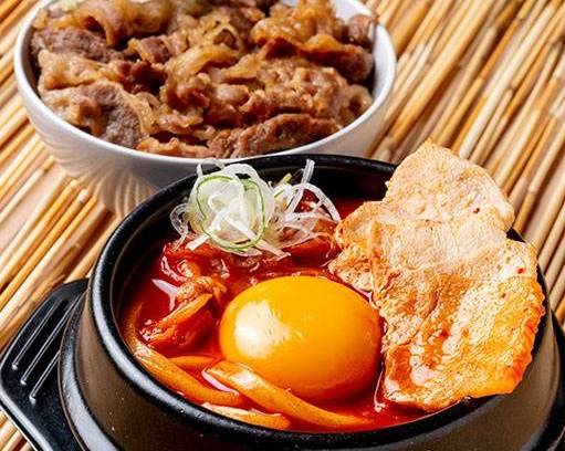 豚スンドゥブうどん～ミニカルビ丼セット～ Pork Sundubu Udon with Mini Kalbi Rice Bowl Set