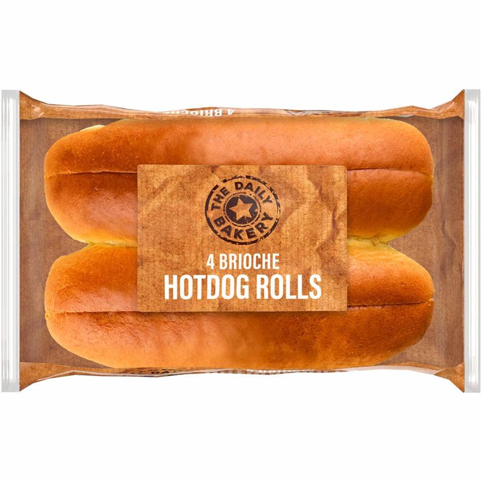 Daily Bakery 4 Pack Brioche Hot Dog Rolls