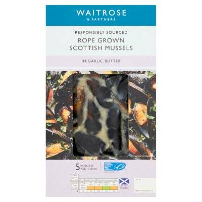 Waitrose Rope Grown Scottish Mussels in Garlic Butter (2 ct)
