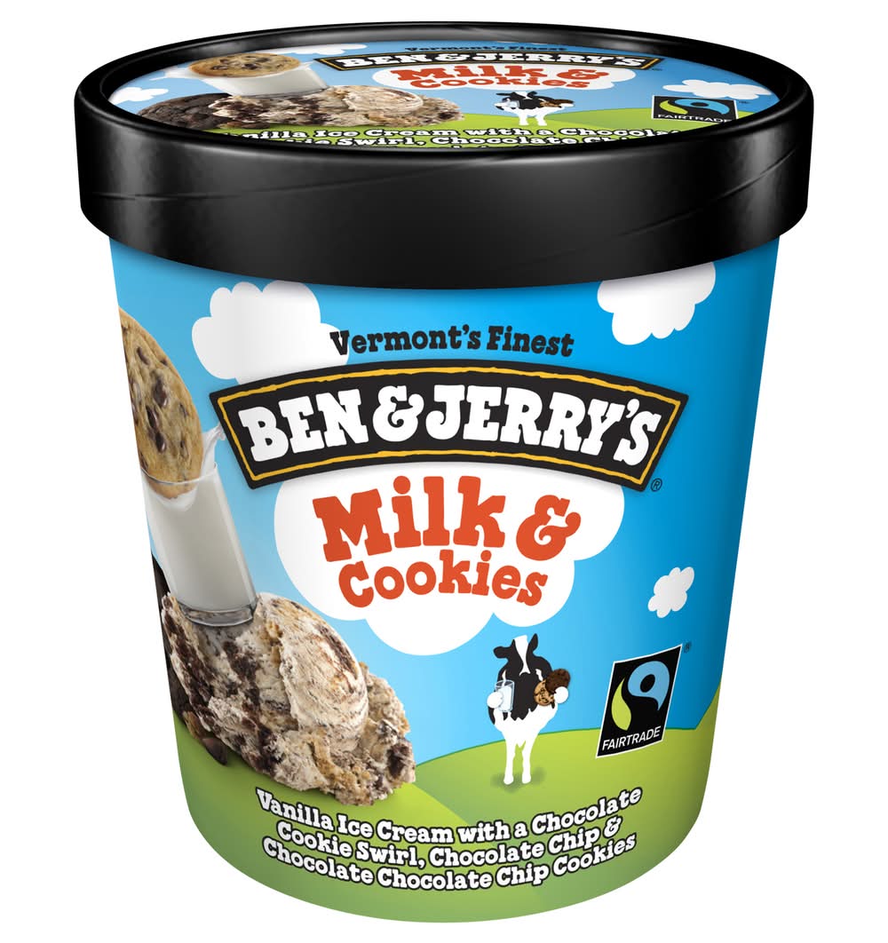 Ben & Jerry's Vanilla Ice Cream, Milk-Cookies (16 oz)