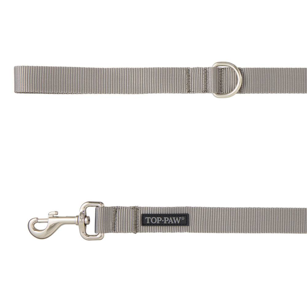 Top Paw Standard Dog Leash, 6 ft, Grey