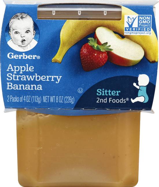 Gerber Sitter 2nd Foods Apple Strawberry Banana Natural For Baby