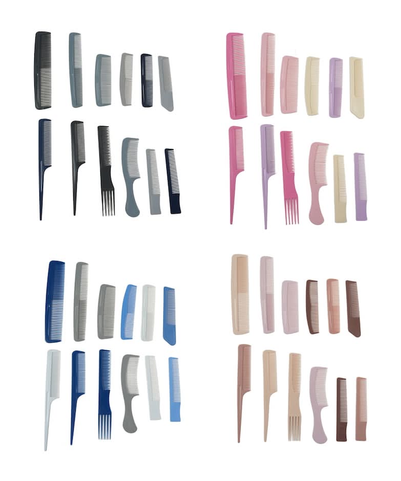Plastic Hair Comb Set (12 ct)