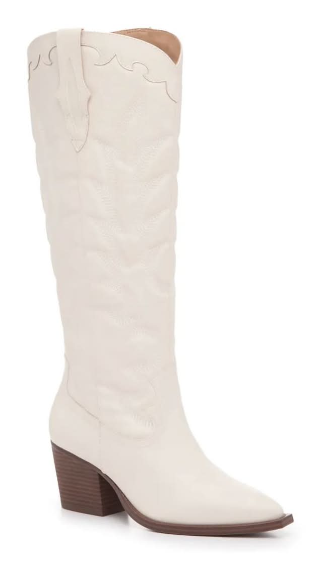 Crown Vintage Sury Cowboy Boot (Off White Medium Width, Standard Calf - 8)