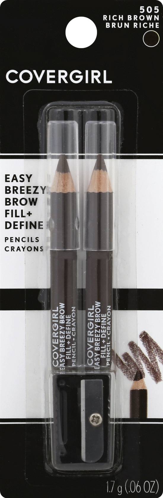 Covergirl 505 Rich Brown Pencils Crayons (2 ct)