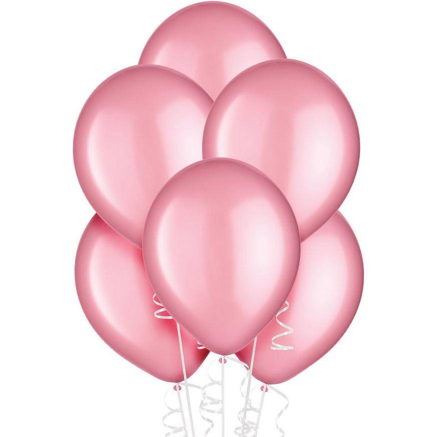 Uninflated 15ct, 12in, Pink Pearl Balloons