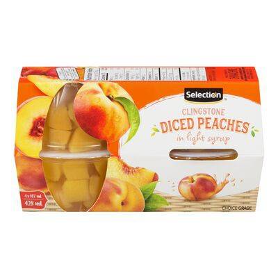 Selection Diced Clingstone Peaches in Light Syrup (4 x 107 ml)