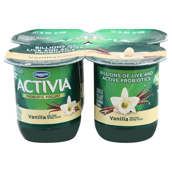 Activia Lowfat Probiotic Vanilla Yogurt (4 ct)
