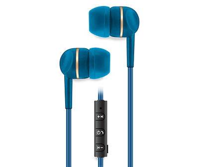 Slate Blue & Gold Bluetooth Earbuds
