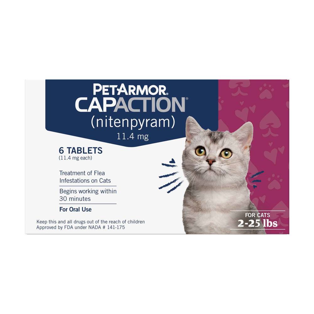 PetArmor Capaction 11.4 mg Tablets Oral Flea Treatment For Cats (6 ct)