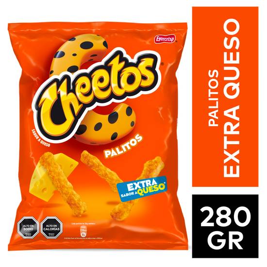 Evercrisp cheetos palitos sabor extra queso (bolsa 280 g)