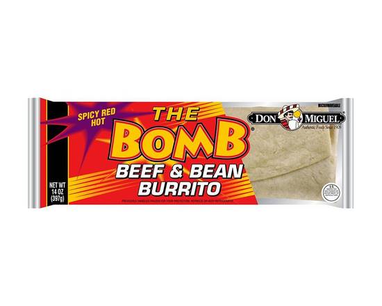 Order DA BOMB Spicy Beef and Bean Burrito food online from Chevron Extramile store, Antioch on bringmethat.com
