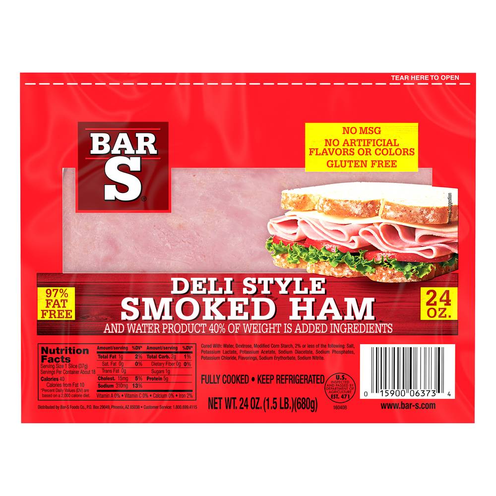 Bar-S Deli Style Smoked Ham (24 oz)