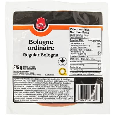 Royal Bologne Ordinaire, En Tranches / Regular Bologna Slices 375.0 G