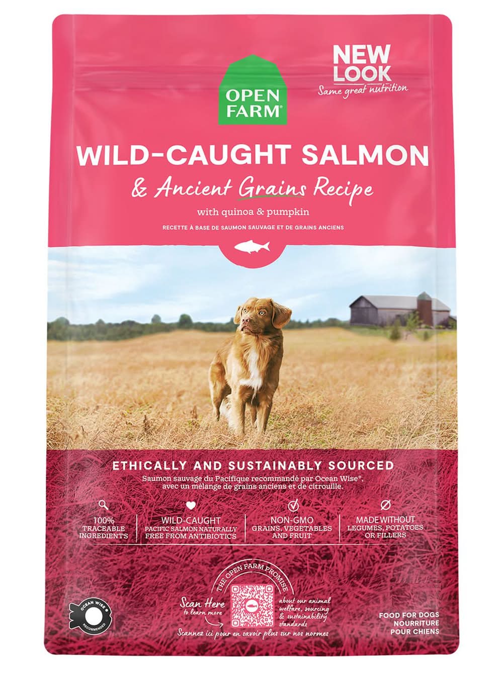 Open Farm Wild-Caught Salmon & Ancient Grains Recipe Adult Dog Food, 4 lb