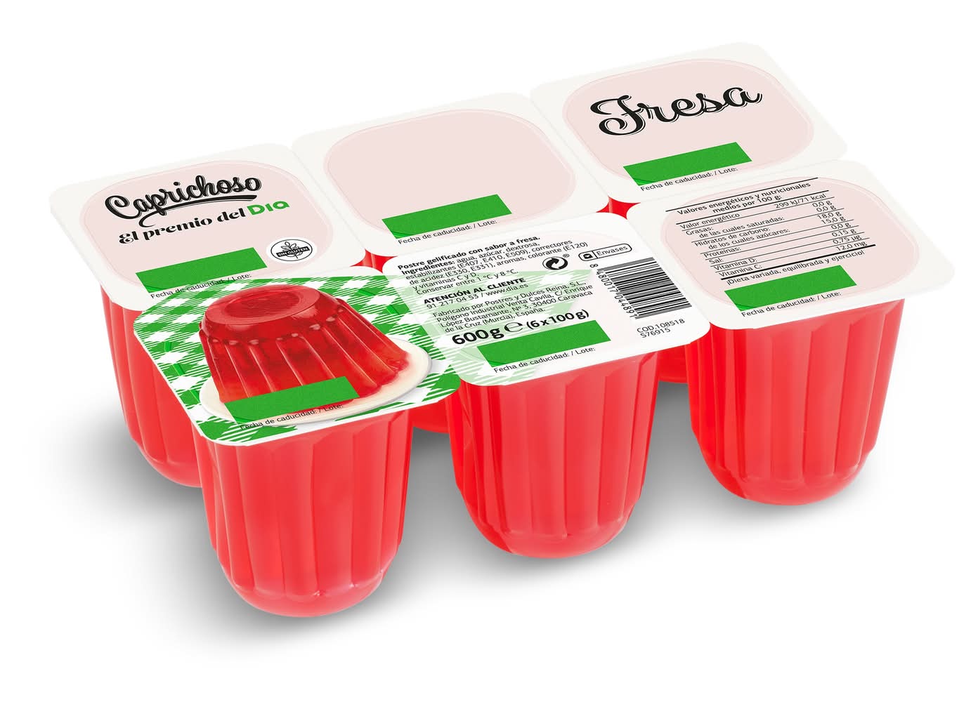 Gelatina De Fresa Caprichoso Dia Pack 6 X 100 G