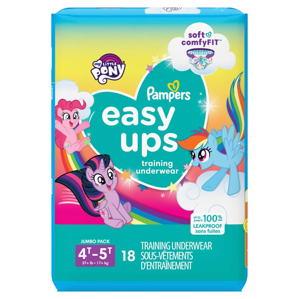 Pampers Easy Ups Girls Training Underwear, Size 6, 18 CT