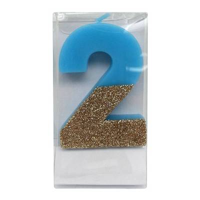 Spritz #2 Blue/Gold Glitter Candle (20 g)