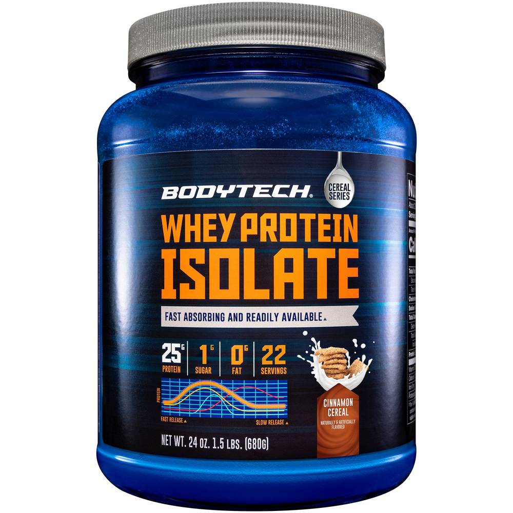 BodyTech Whey Protein Isolate Powder, Cinnamon - Cereal (1.5 lbs)