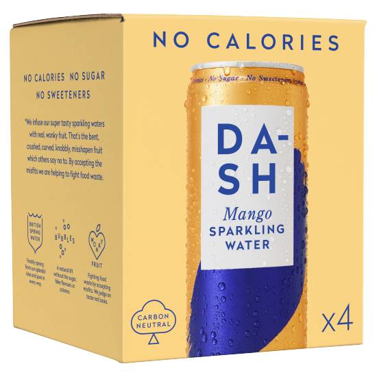 Dash Water Mango Infused Sparkling Water (4ct x 330ml)