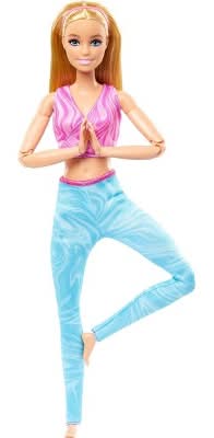 Barbie Made To Move Blonde Fashion Doll Wearing Removable Sports Top & Pants