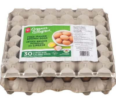 PC Organics Free Range Brown Eggs, L (30 ct)
