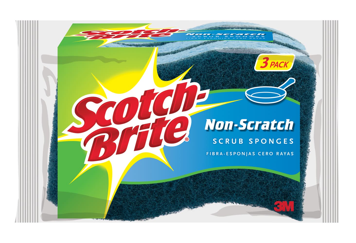 Scotch-Brite Non-Scratch Sponge For Multi-Purpose 4.4 In. L 3 Pk
