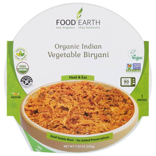 Food Earth Organic Indian Vegetable Biryani