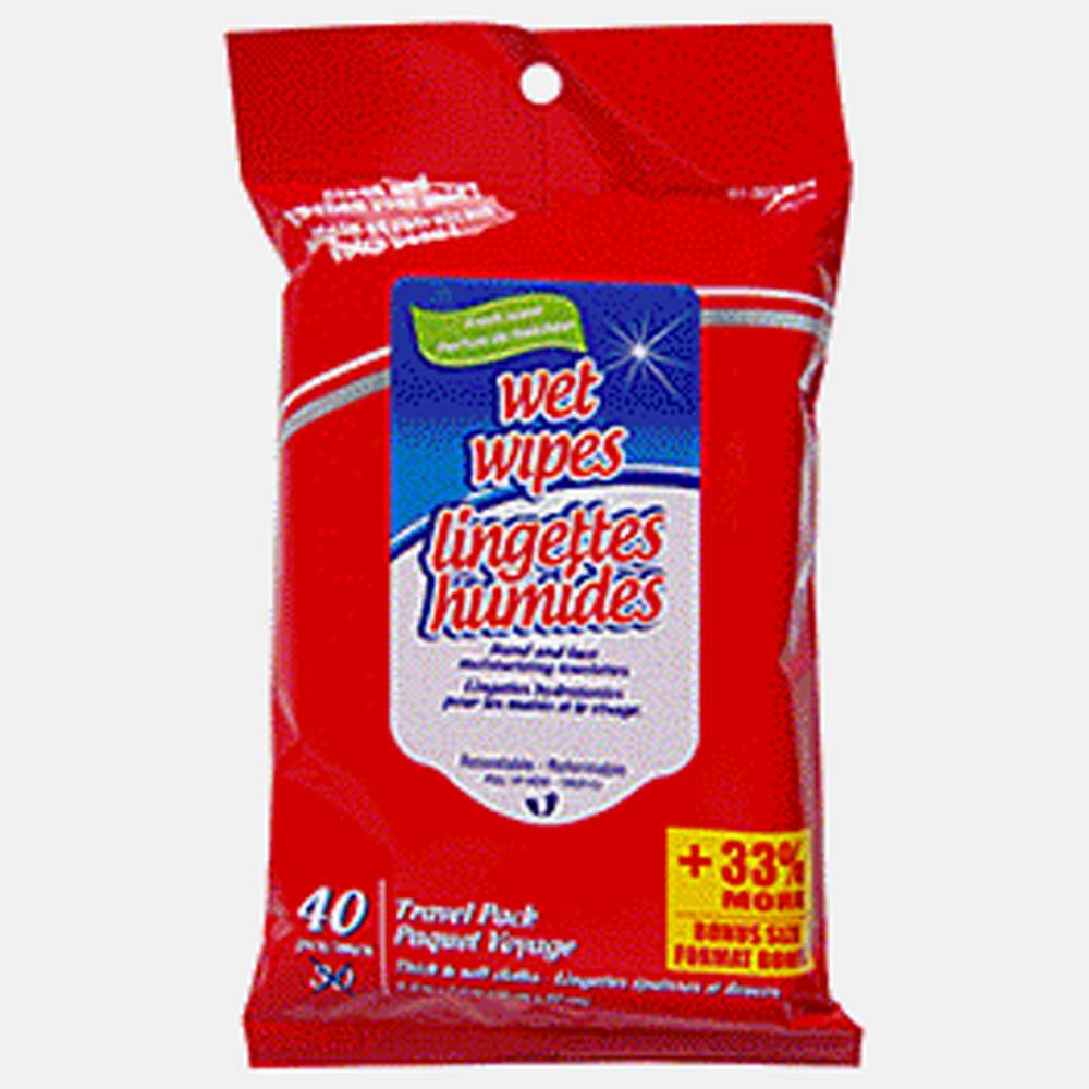 Wet Wipes, 40 Pack