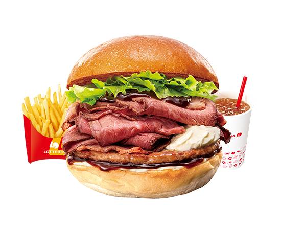 【セット】倍盛り ローストビーフバーガー Double Roast Beef Burger Set