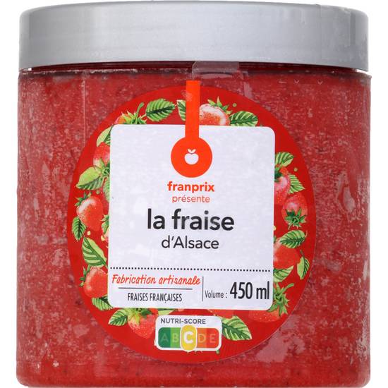 Glace Sorbet à la fraise d'alsace franprix 450ml