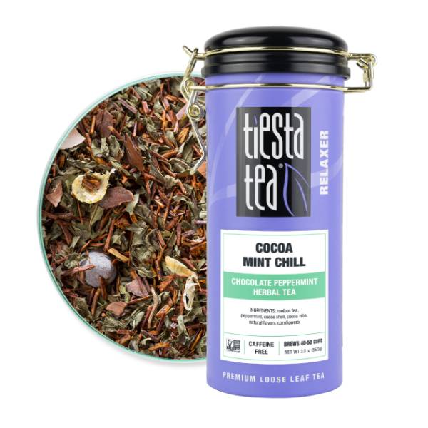 Tiesta Tea Relaxer Cocoa Mint Chill Chocolate Peppermint Caffeine Free Loose Leaf Herbal Tea