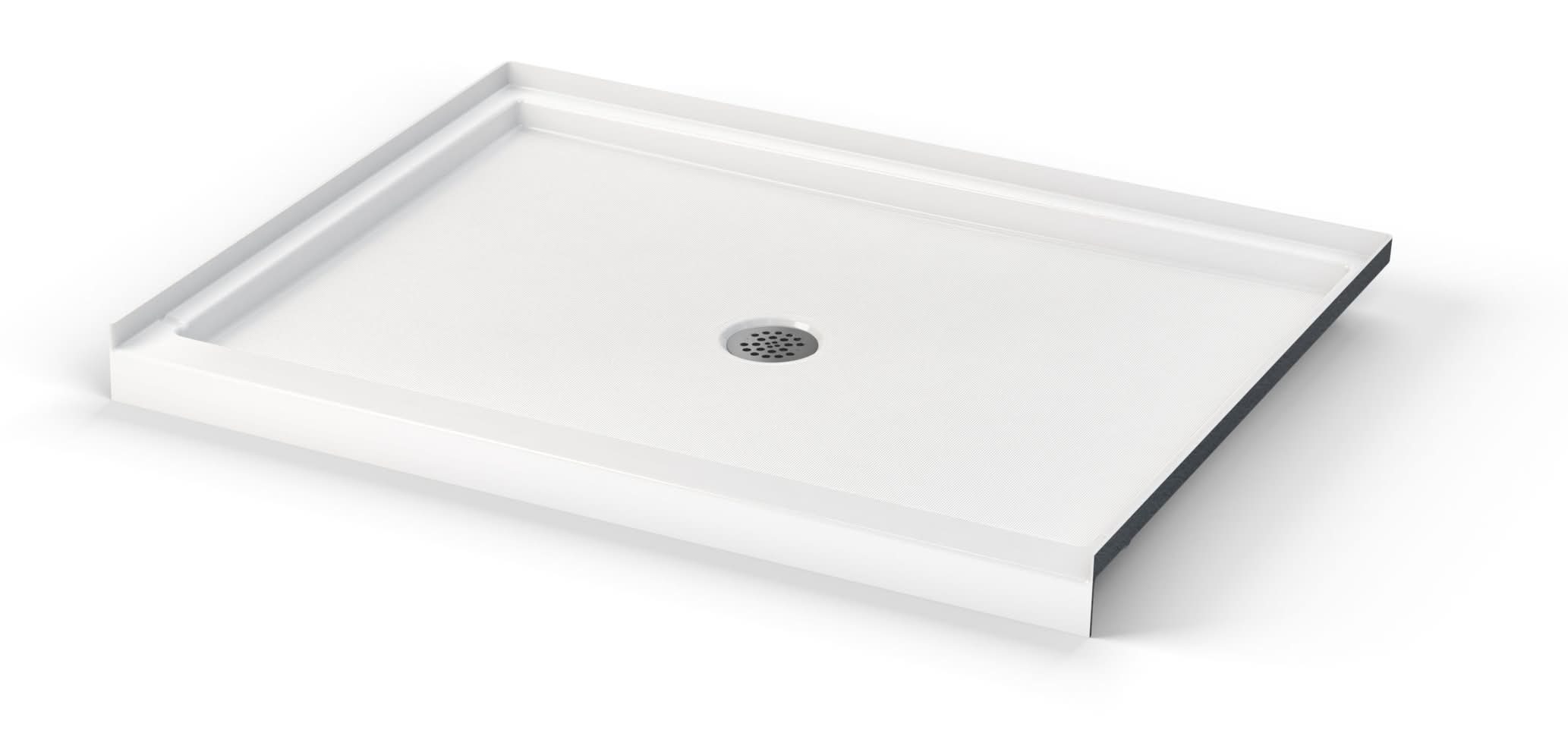MAAX Highland 32-in W x 48-in L Center White Single Threshold Rectangle Shower Pan Base with 3-in H Threshold